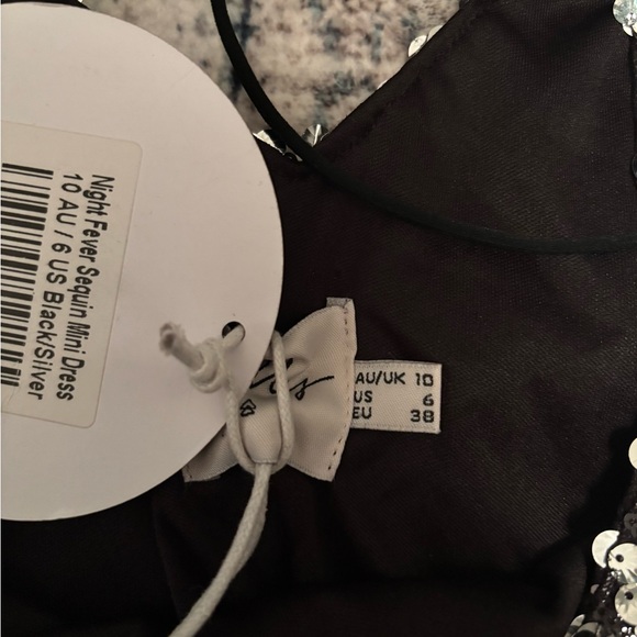 NWT Princess Polly Black and Silver Sequin DRESS - Picture 3 of 3